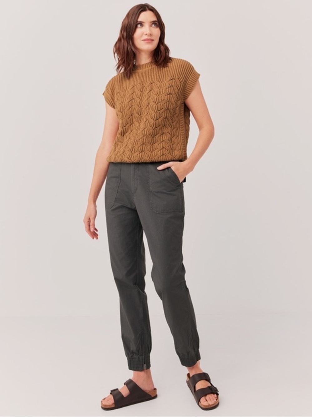 Pact Women's Olive Gray Utility Jogger Pants